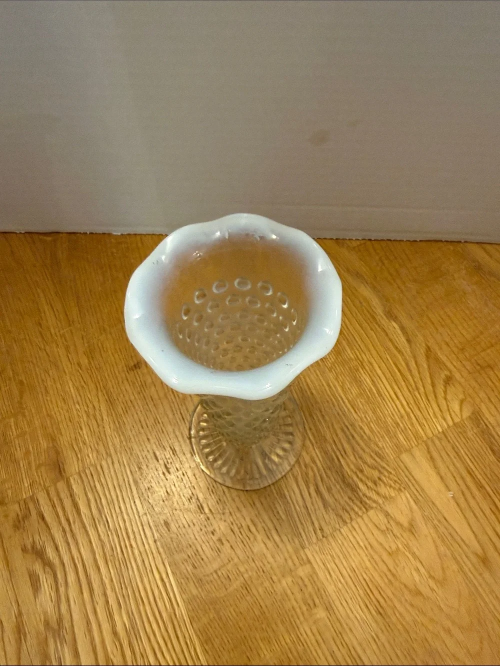 White Hobnail Milk Glass Bud Vase - Unbranded